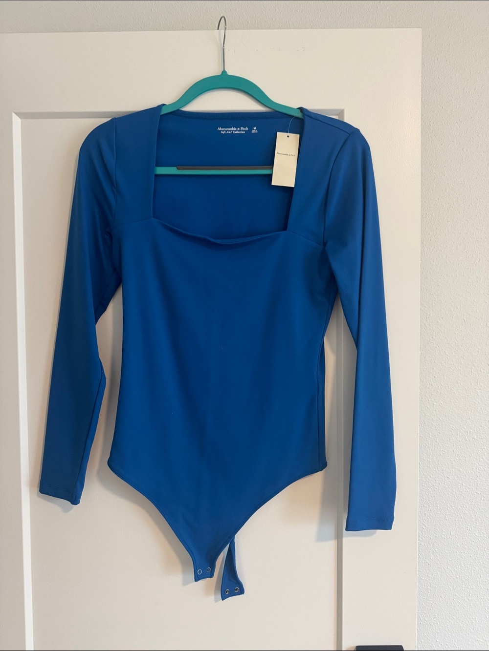 Abercrombie & Fitch Blue Long Sleeve Square Neck Bodysuit